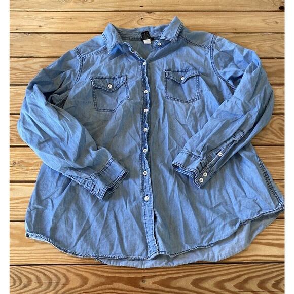 Torrid Button Up Denim Shirt Size 1 Women’s Blue - Picture 1 of 8